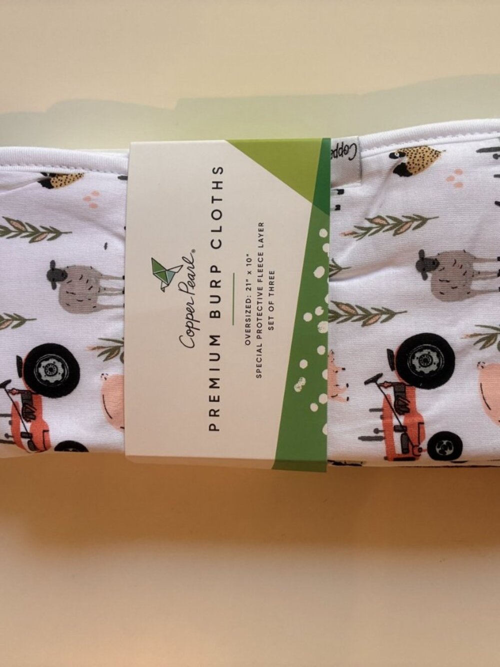 Copper Pearl Jo Premium Burp Cloths NWT Set of 3 Farm